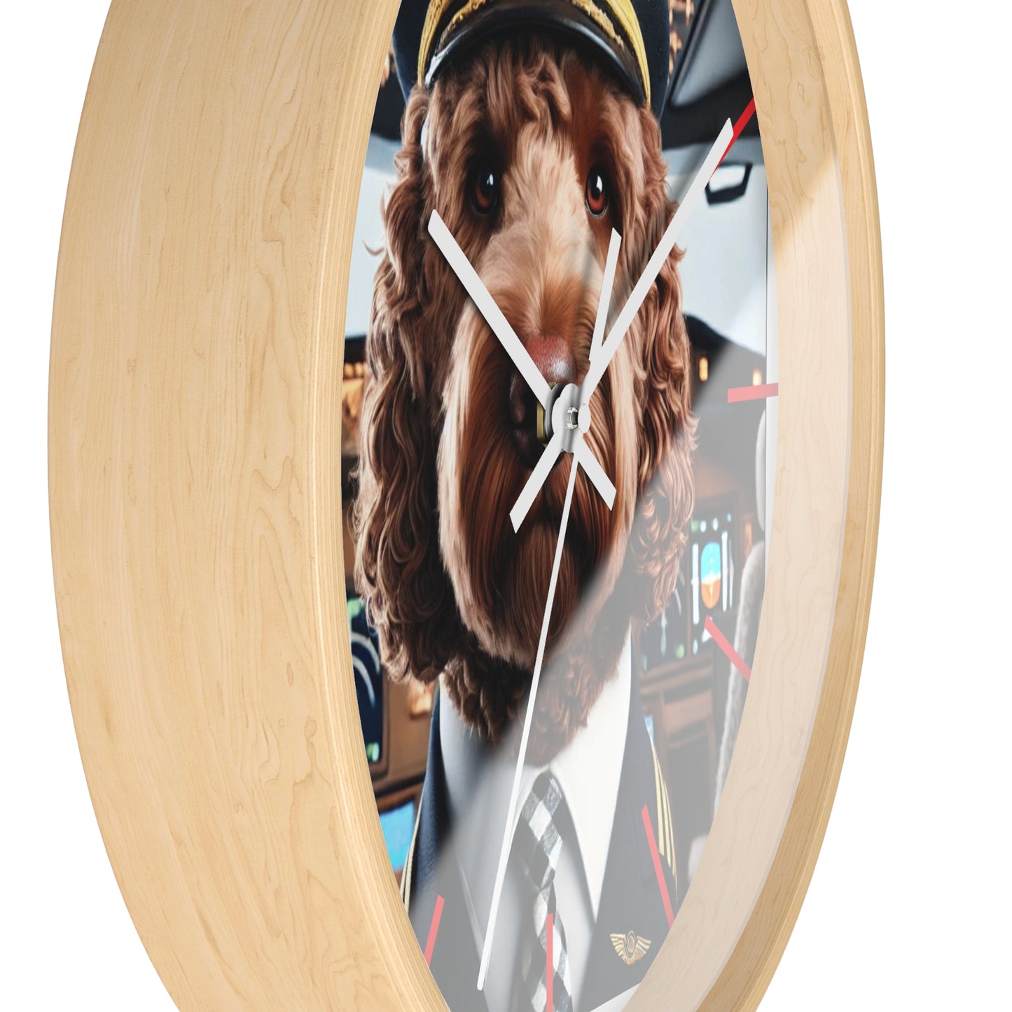 Dog Pilot Wall Clock - Cute Pet Decor, Gift for Animal Lovers, Aviation Theme, Home Office Wall Art, Unique Dog Clock